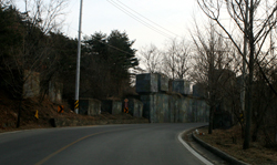 Road barricades to protect south korea from a northern attack