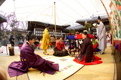The wedding ceremony from stage left