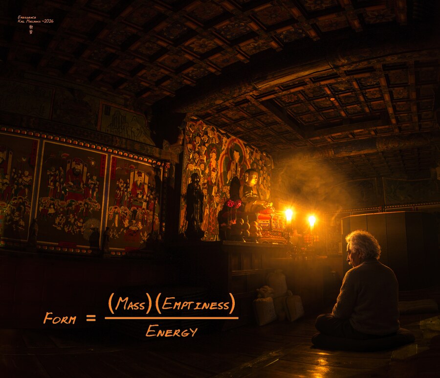 Emergence &mdash; form equals mass times emptiness over energy